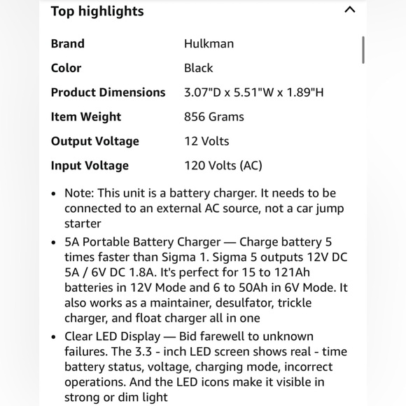 New Hulkman Sigma 5 Car Battery Charger - Picture 6 of 7